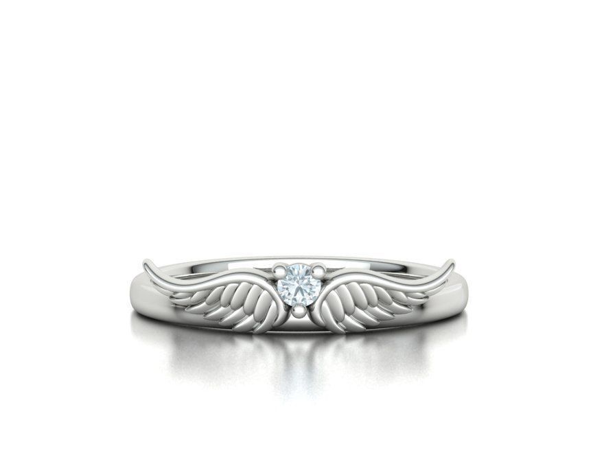  Wings  Ring Stackable  Diamond Wings Ring 3dmodel 3D print model_14