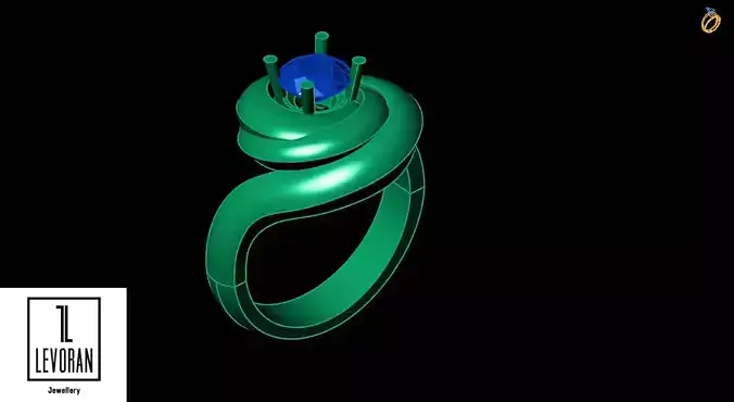 Spiral ring 3d and stl file
