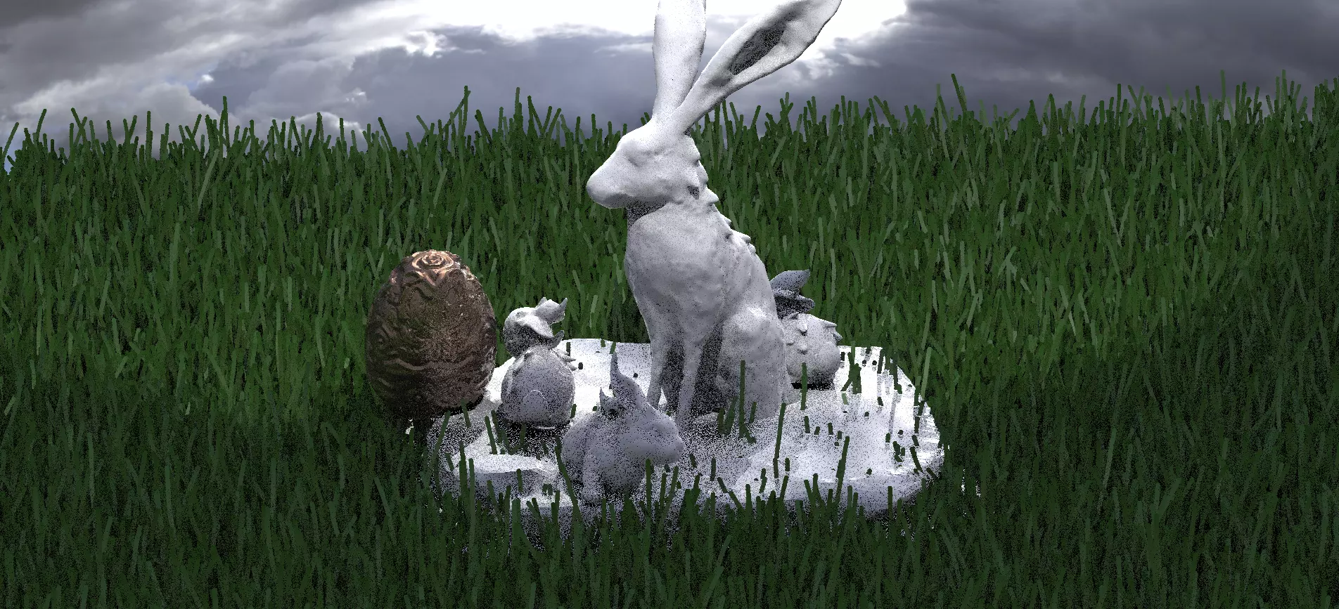Easter Bunny 2 designs with Egg  3D model_0