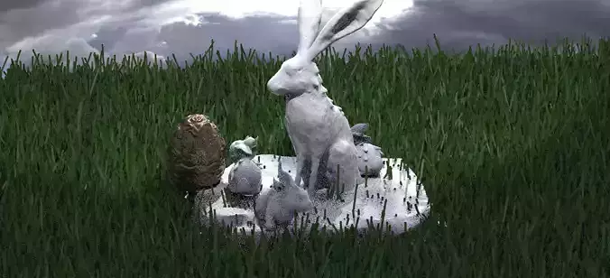 Easter Bunny 2 designs with Egg  3D model