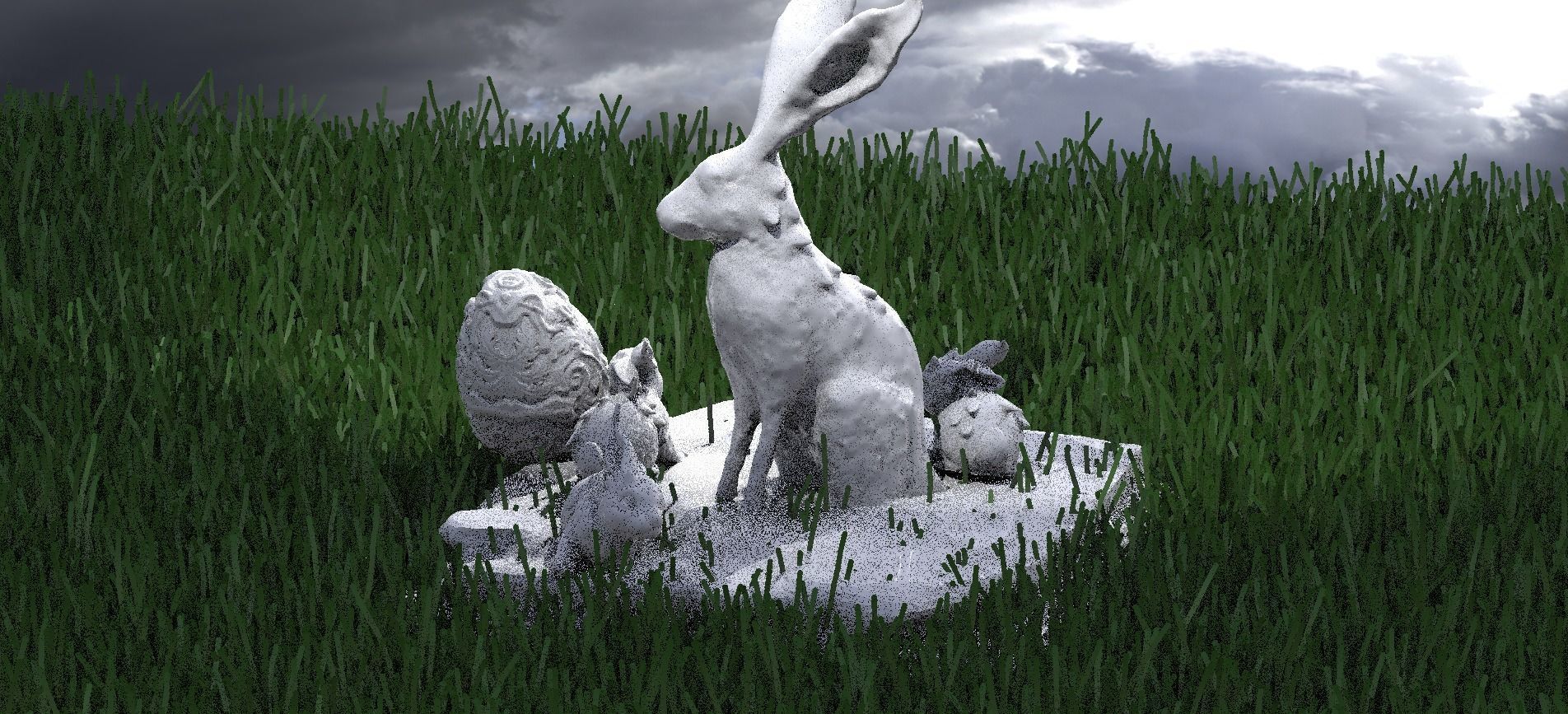 Easter Bunny 2 designs with Egg  3D model_1