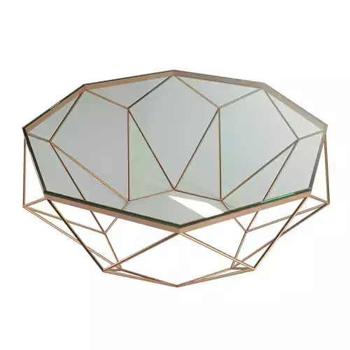Octagonal table With Glass And Metal