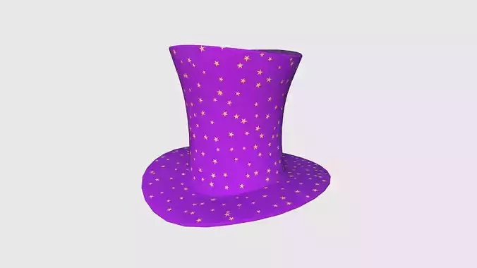 Magician Hat Purple - Character Design Fashion Low-poly 3D model
