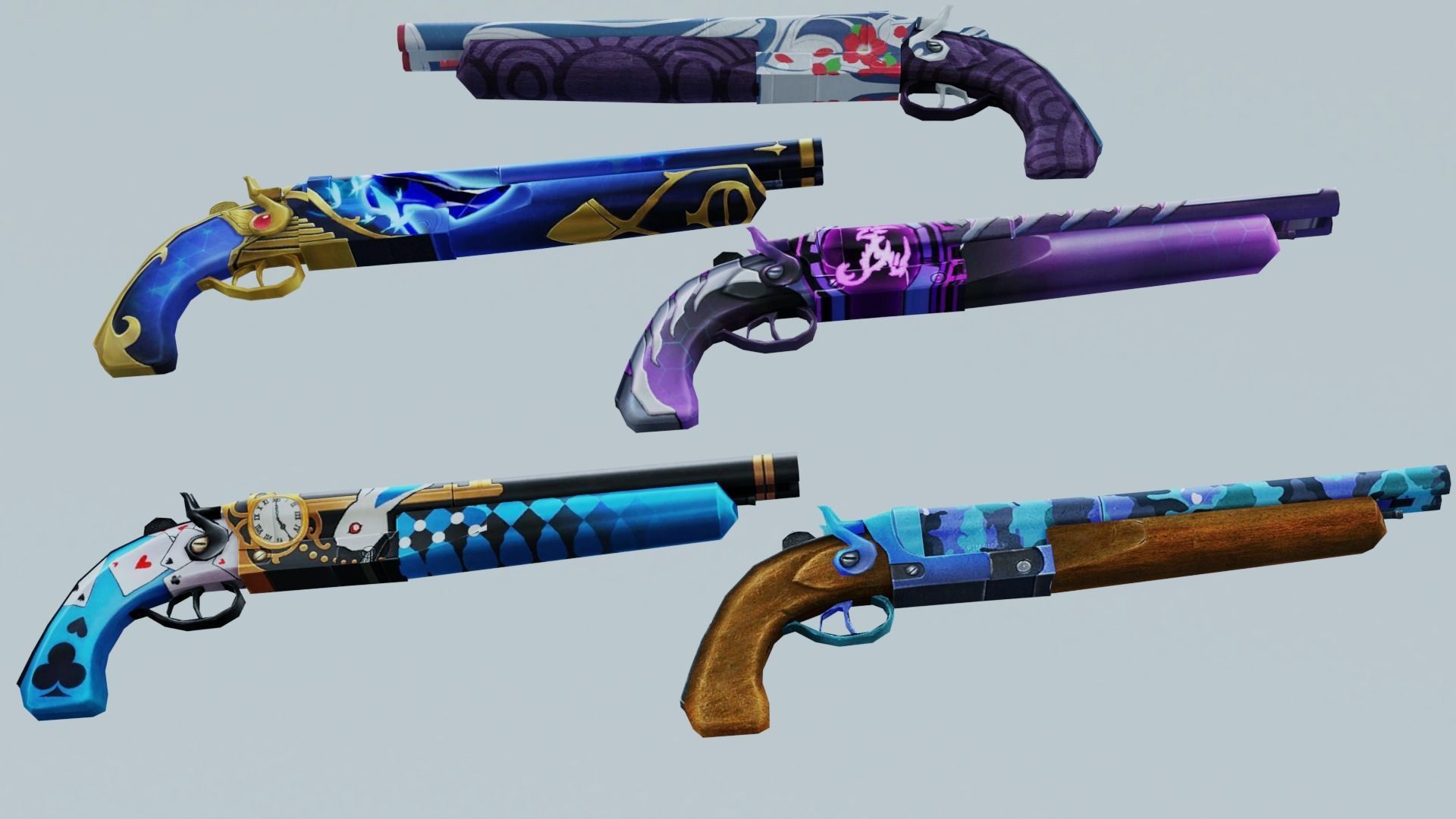 M1873 Rifle Game Weapon 5x 3D model_2