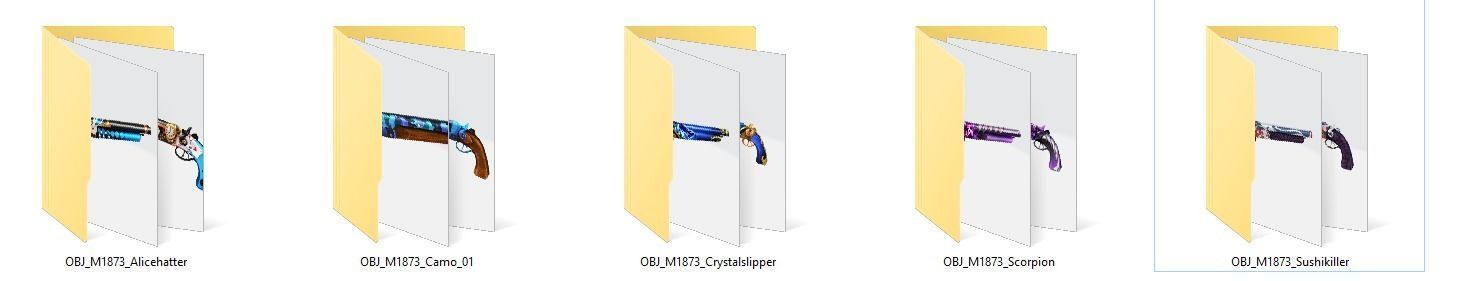 M1873 Rifle Game Weapon 5x 3D model_14