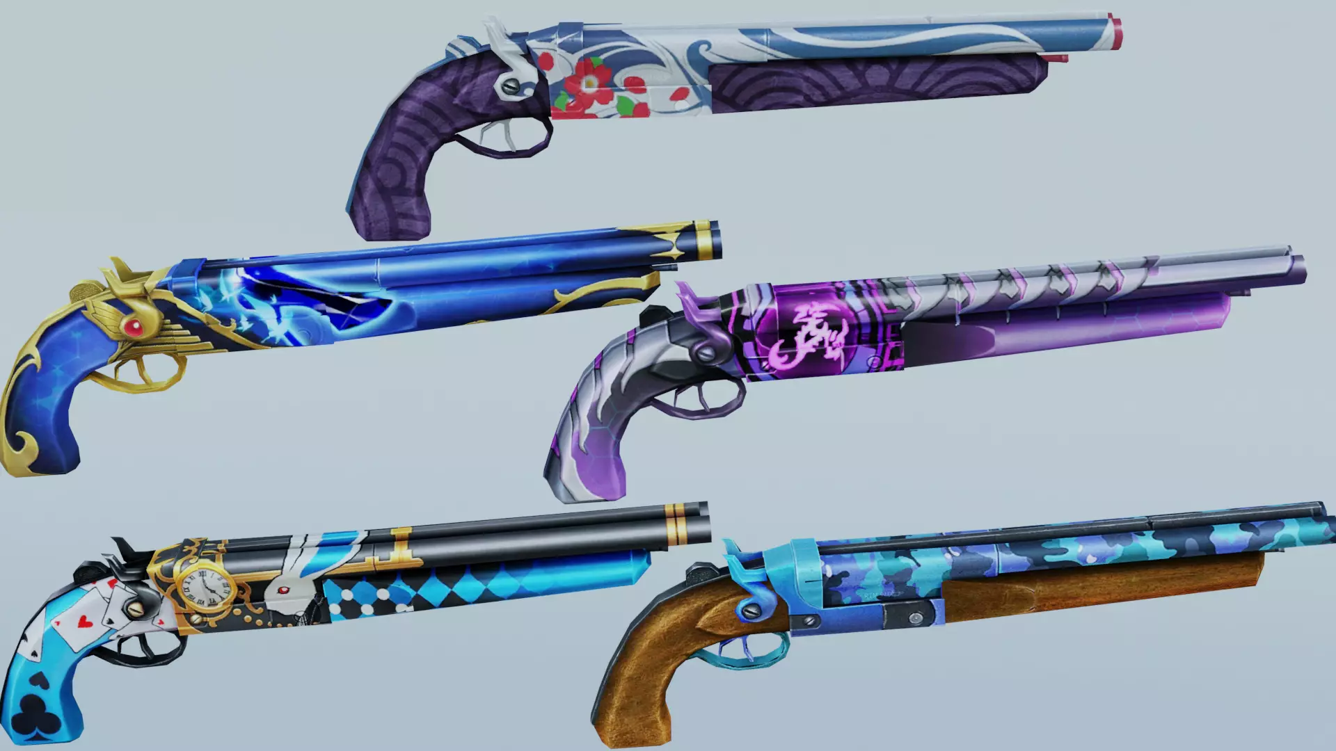 M1873 Rifle Game Weapon 5x 3D model_0