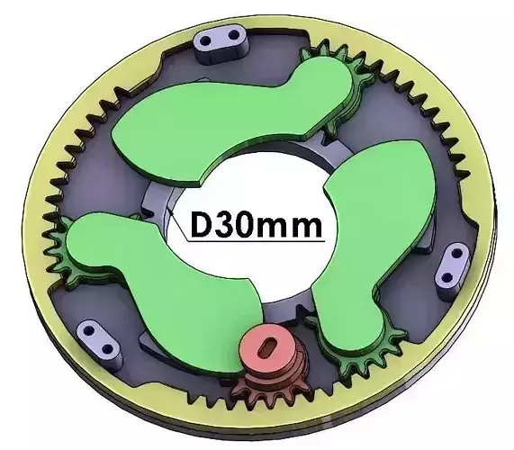 3DP3BLROD30A mechanical shutter Iris mechanism diy part 3D print model