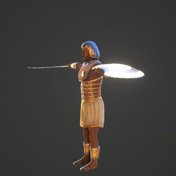 Ancient Egyptian Warrior - Medjay Low-poly 3D model_32