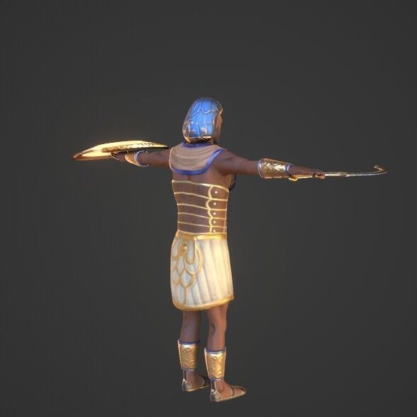 Ancient Egyptian Warrior - Medjay Low-poly 3D model_42