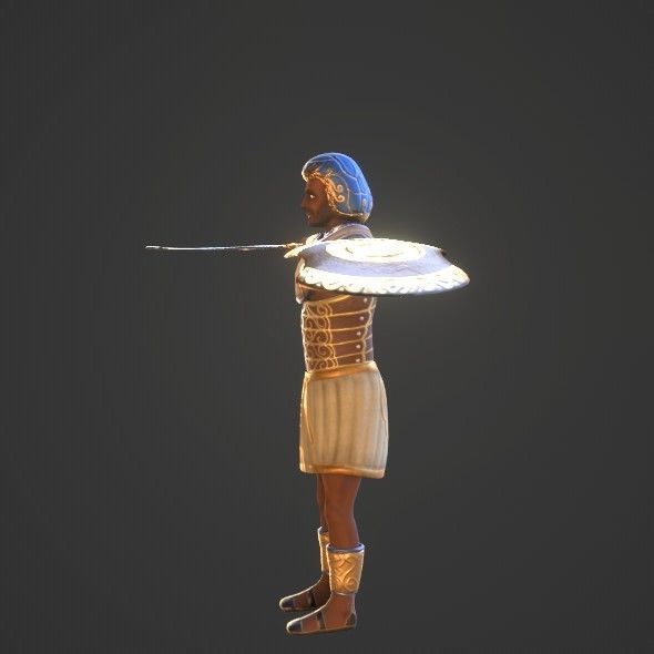 Ancient Egyptian Warrior - Medjay Low-poly 3D model_33
