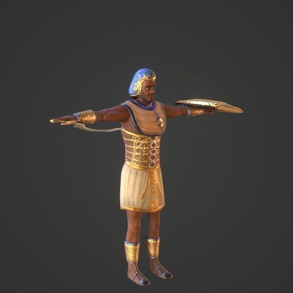 Ancient Egyptian Warrior - Medjay Low-poly 3D model_49