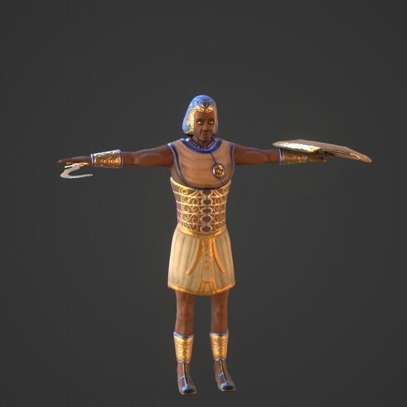 Ancient Egyptian Warrior - Medjay Low-poly 3D model_51
