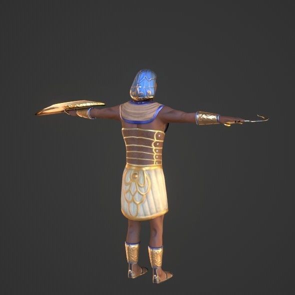 Ancient Egyptian Warrior - Medjay Low-poly 3D model_41