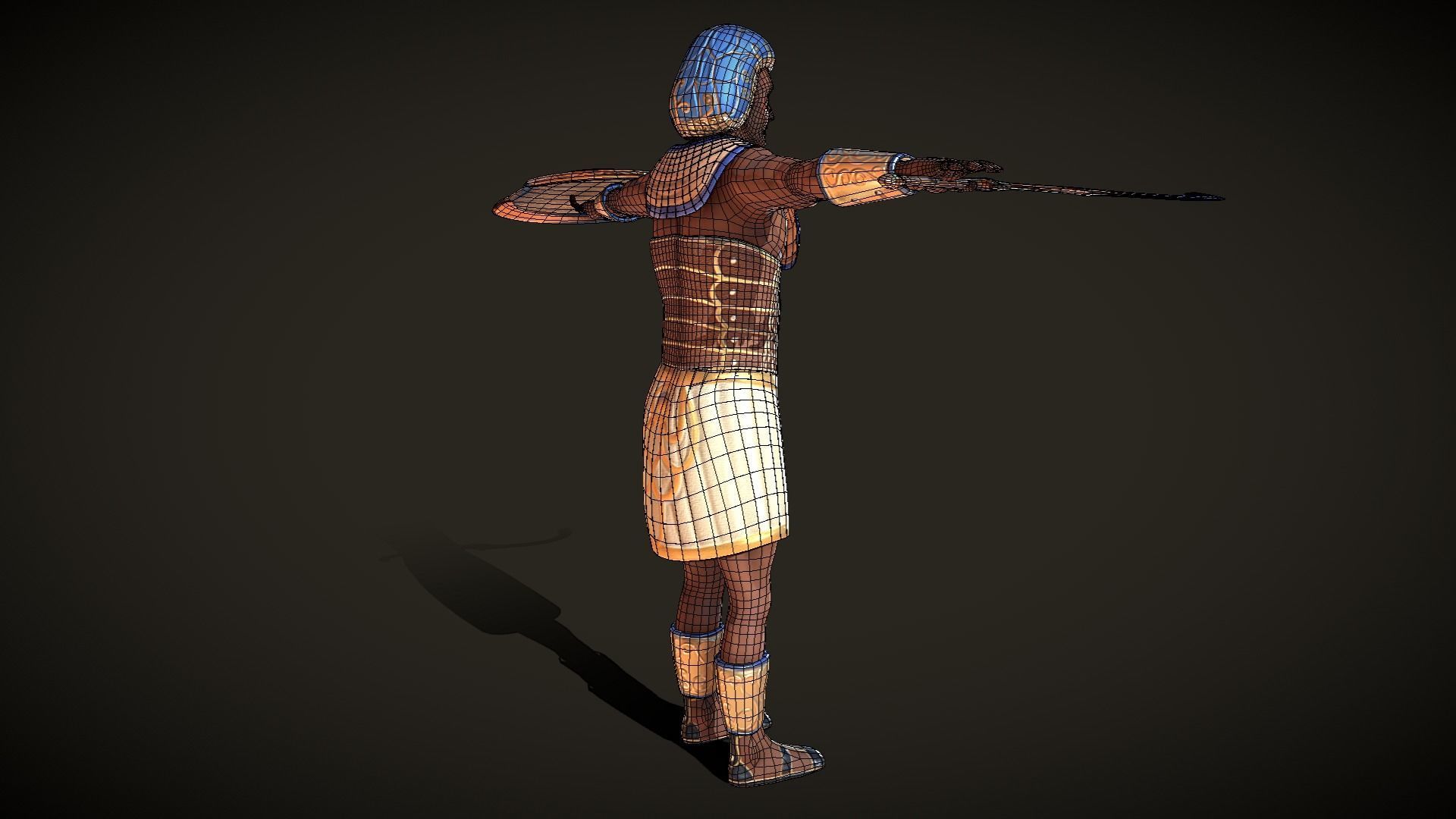 Ancient Egyptian Warrior - Medjay Low-poly 3D model_23