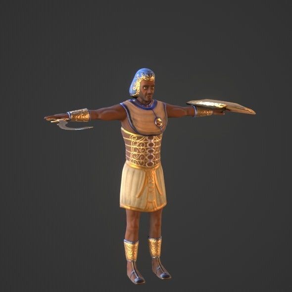 Ancient Egyptian Warrior - Medjay Low-poly 3D model_50