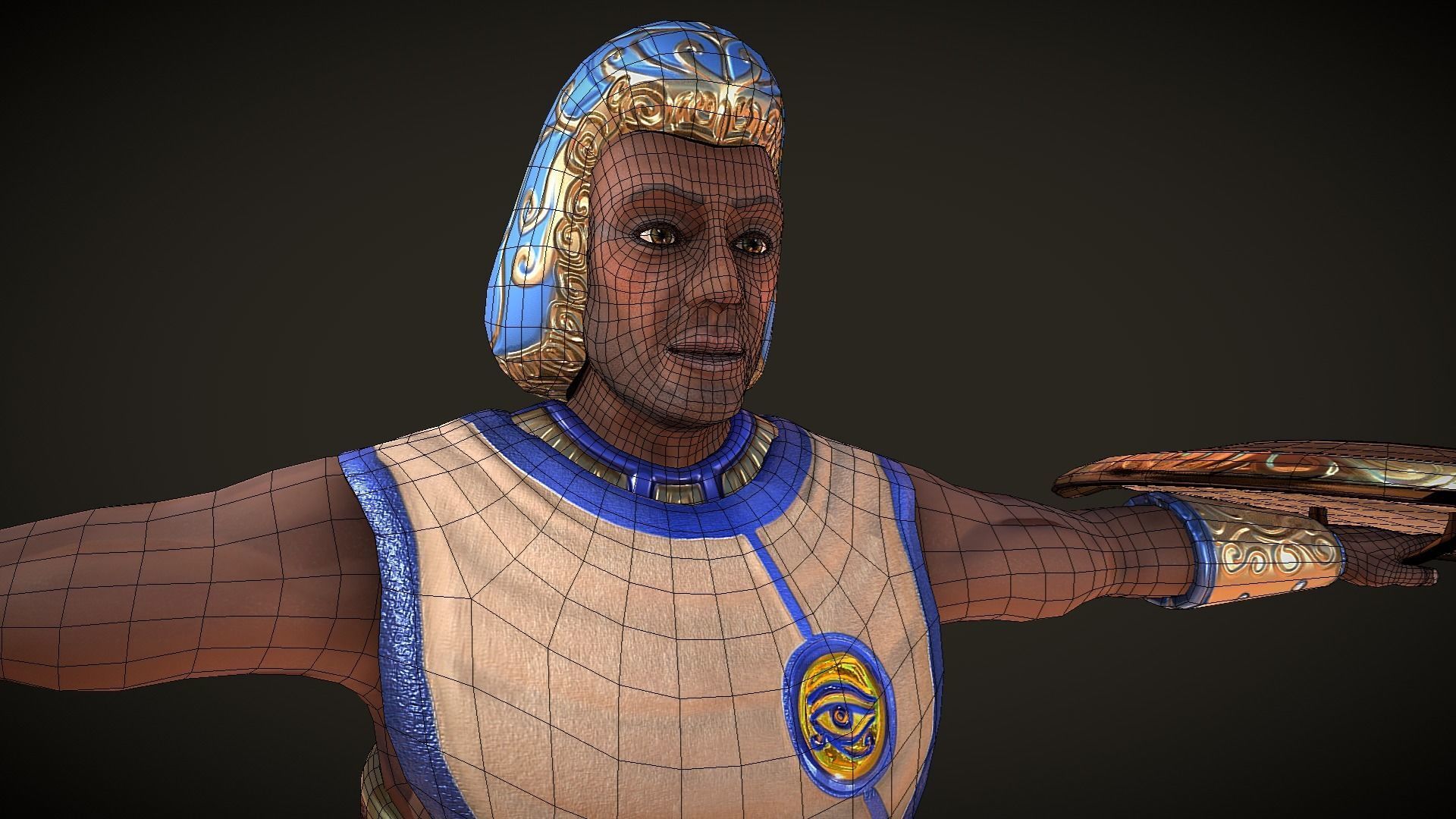 Ancient Egyptian Warrior - Medjay Low-poly 3D model_27