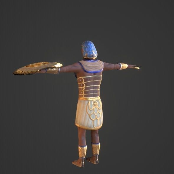 Ancient Egyptian Warrior - Medjay Low-poly 3D model_37