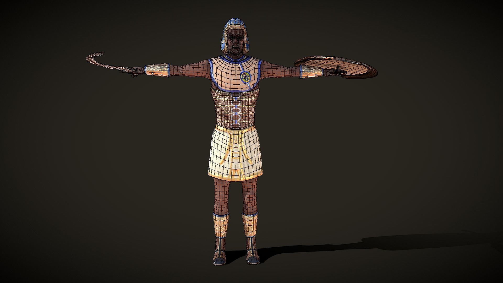 Ancient Egyptian Warrior - Medjay Low-poly 3D model_19