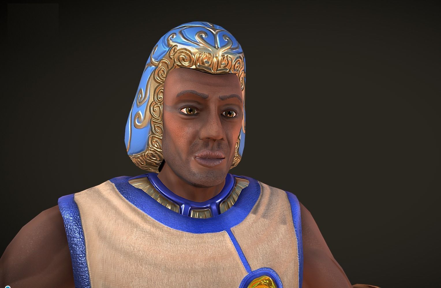 Ancient Egyptian Warrior - Medjay Low-poly 3D model_14