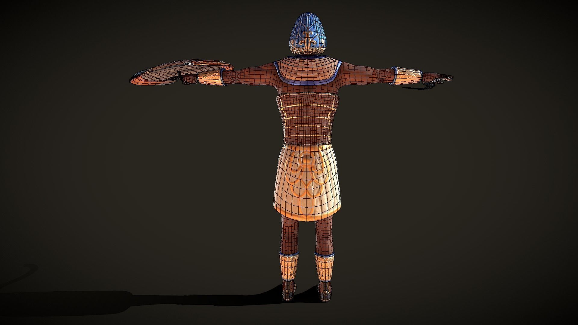 Ancient Egyptian Warrior - Medjay Low-poly 3D model_22