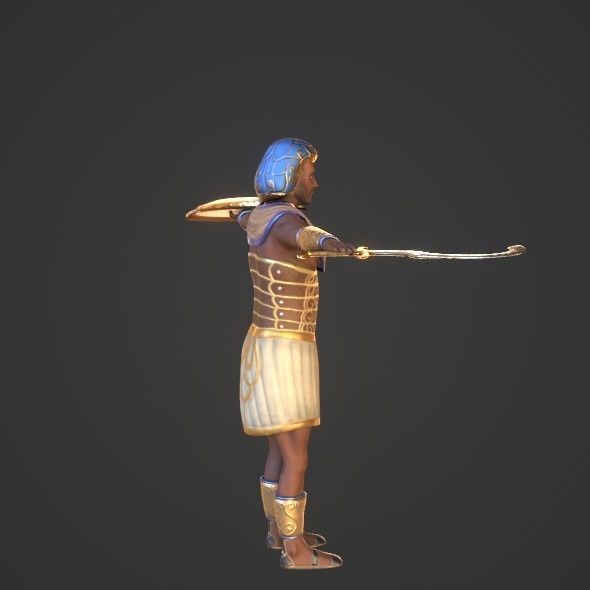 Ancient Egyptian Warrior - Medjay Low-poly 3D model_44