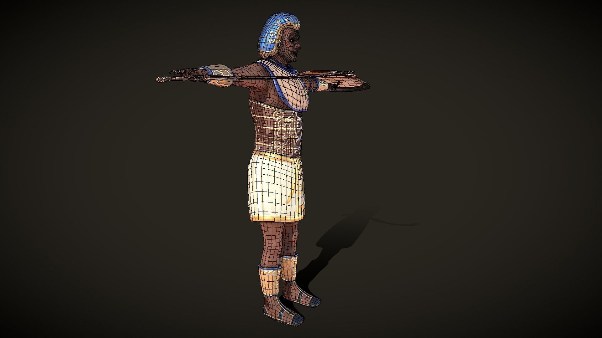 Ancient Egyptian Warrior - Medjay Low-poly 3D model_24