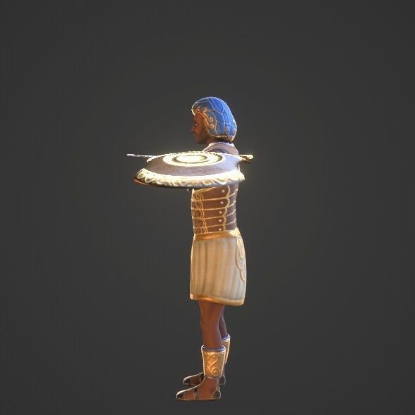 Ancient Egyptian Warrior - Medjay Low-poly 3D model_34