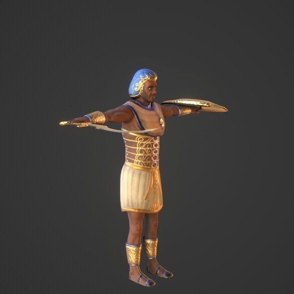 Ancient Egyptian Warrior - Medjay Low-poly 3D model_48
