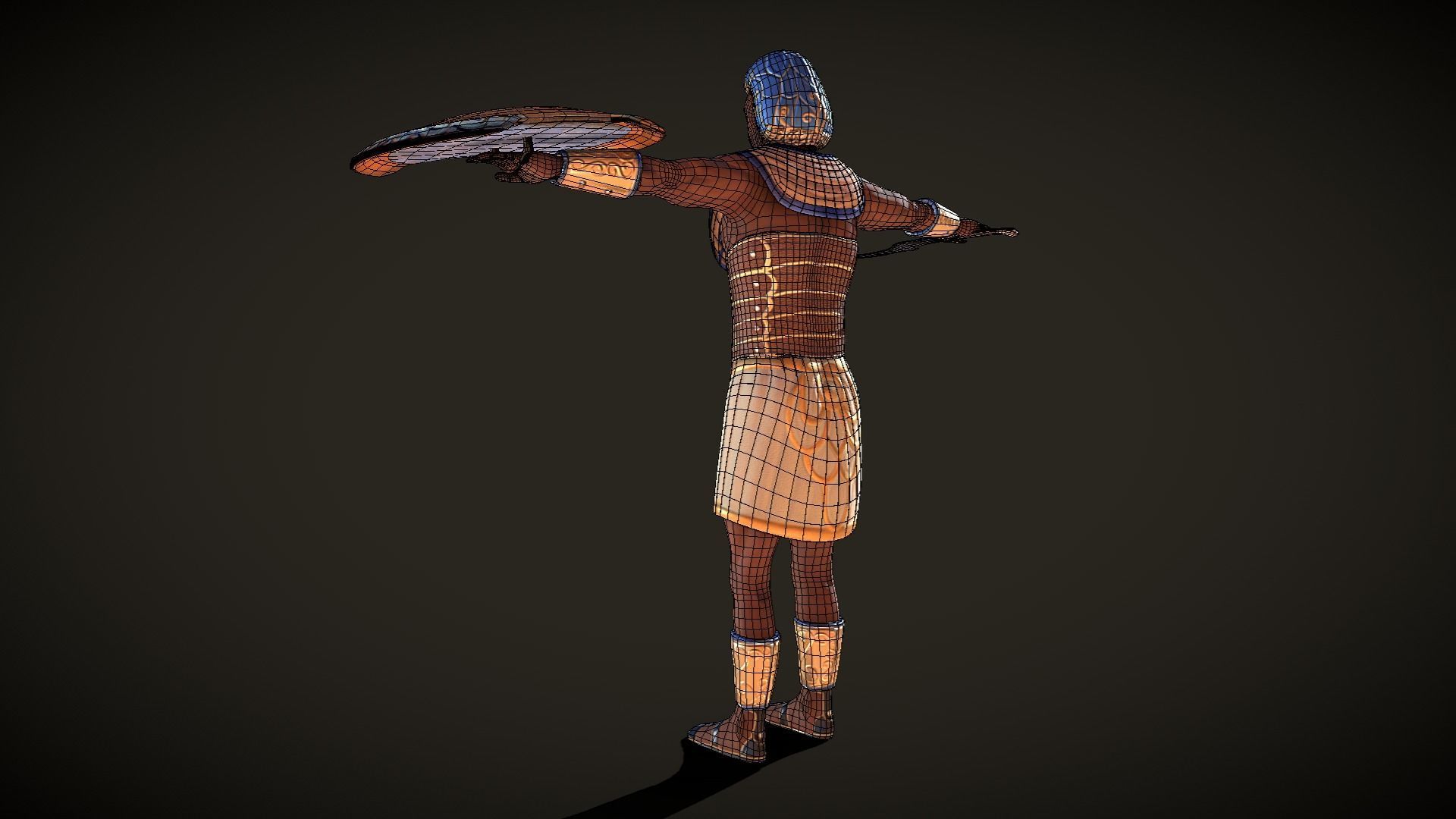 Ancient Egyptian Warrior - Medjay Low-poly 3D model_21