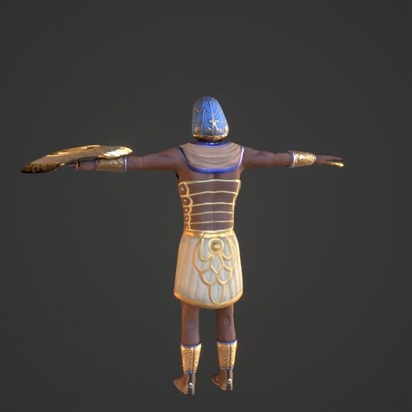 Ancient Egyptian Warrior - Medjay Low-poly 3D model_38