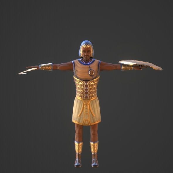 Ancient Egyptian Warrior - Medjay Low-poly 3D model_28