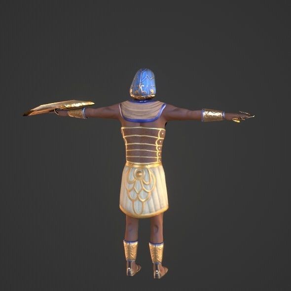 Ancient Egyptian Warrior - Medjay Low-poly 3D model_40