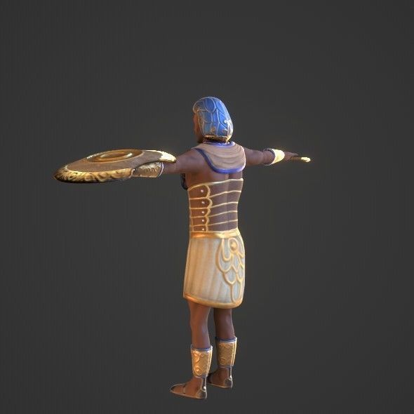 Ancient Egyptian Warrior - Medjay Low-poly 3D model_36