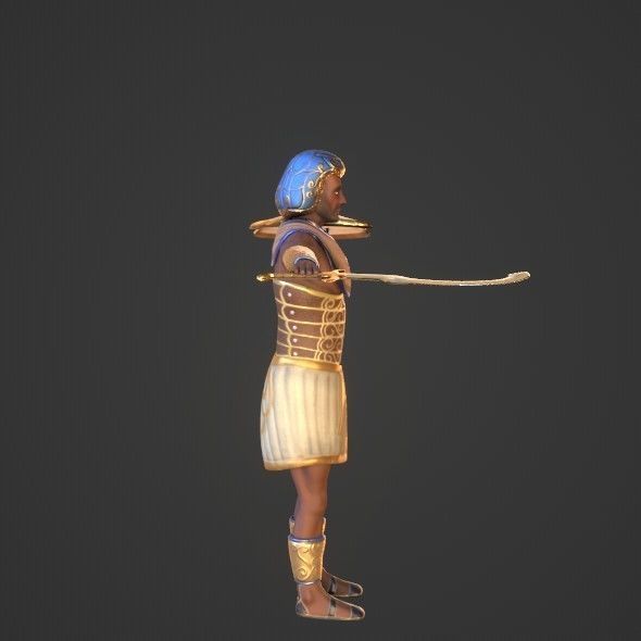 Ancient Egyptian Warrior - Medjay Low-poly 3D model_45