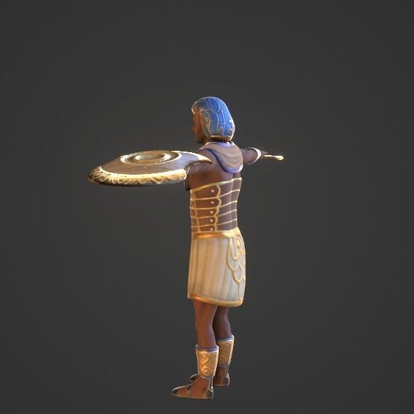 Ancient Egyptian Warrior - Medjay Low-poly 3D model_35
