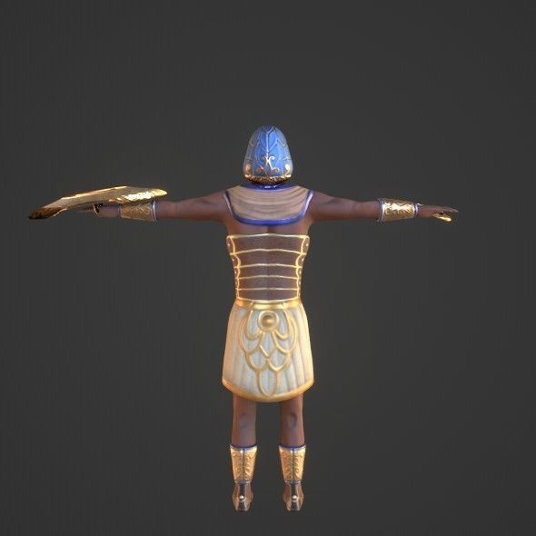 Ancient Egyptian Warrior - Medjay Low-poly 3D model_39