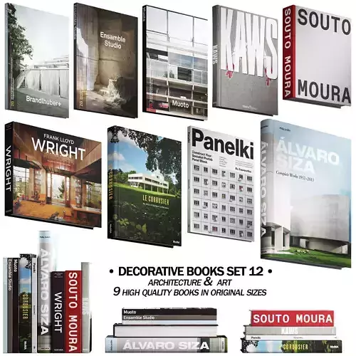090 Decorative books set 12 Arch and Art 01 3D model
