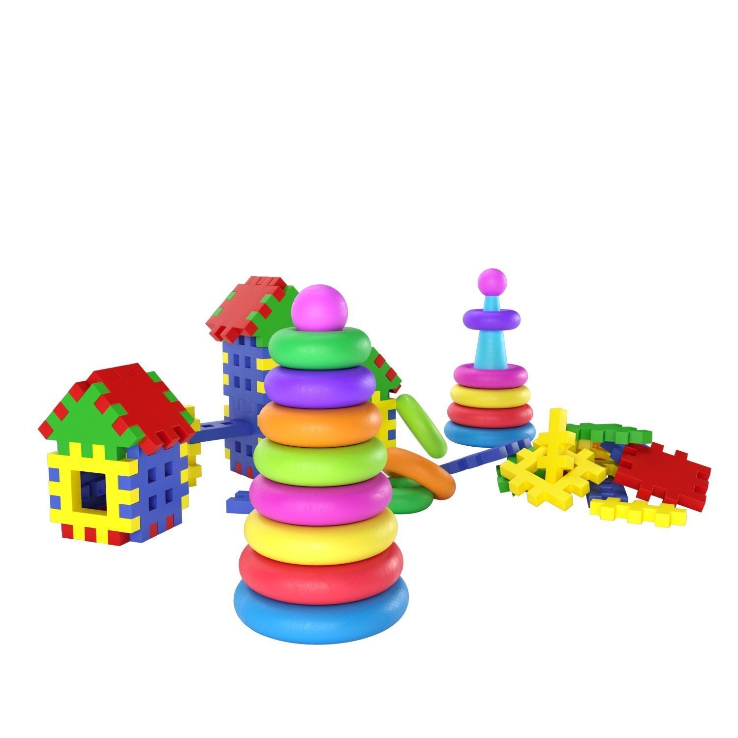 Childrens toy set Constructor 3D model_2