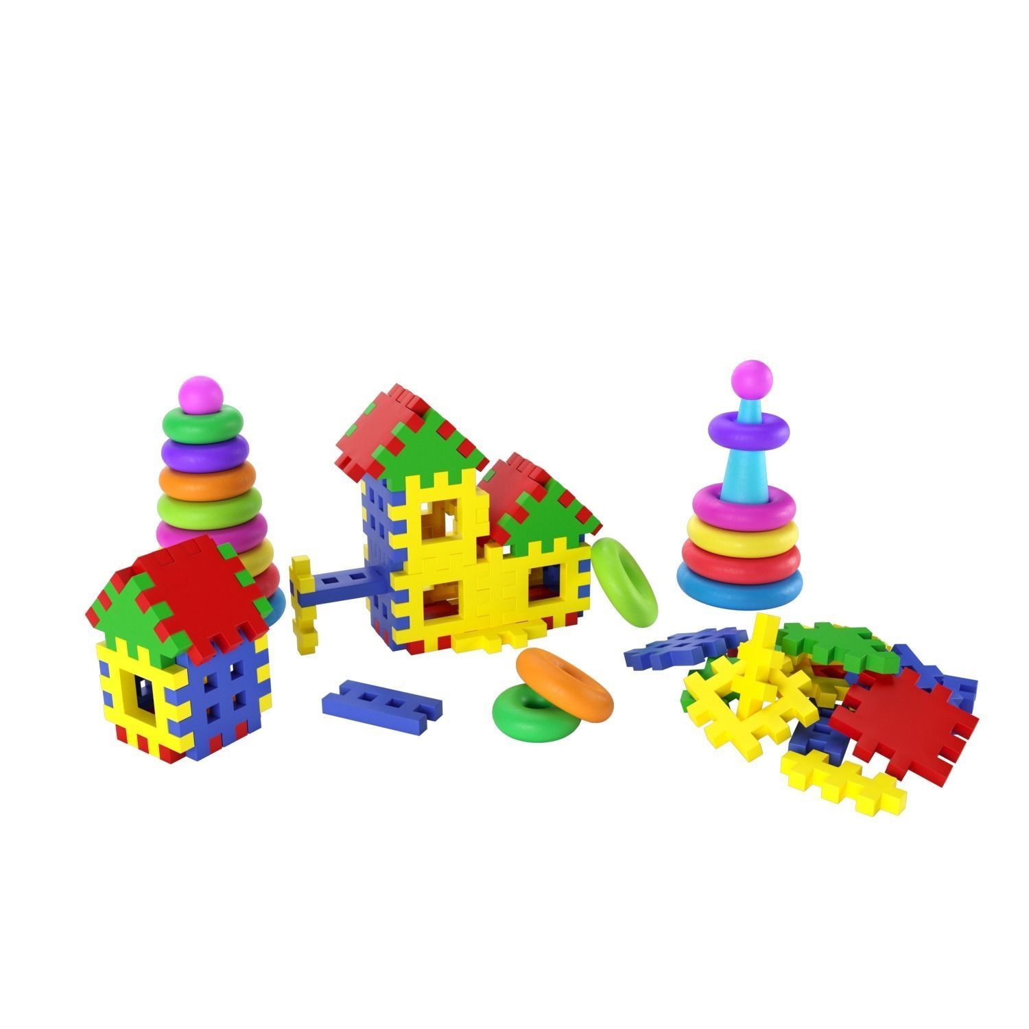 Childrens toy set Constructor 3D model_1