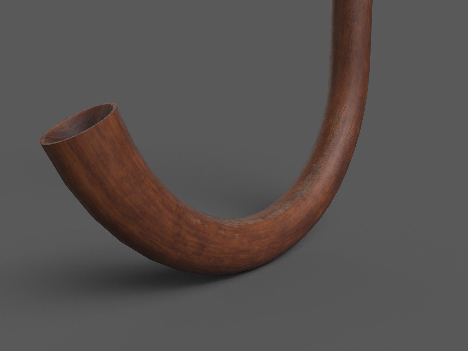 Krummhorn wooden flute 3D model_3
