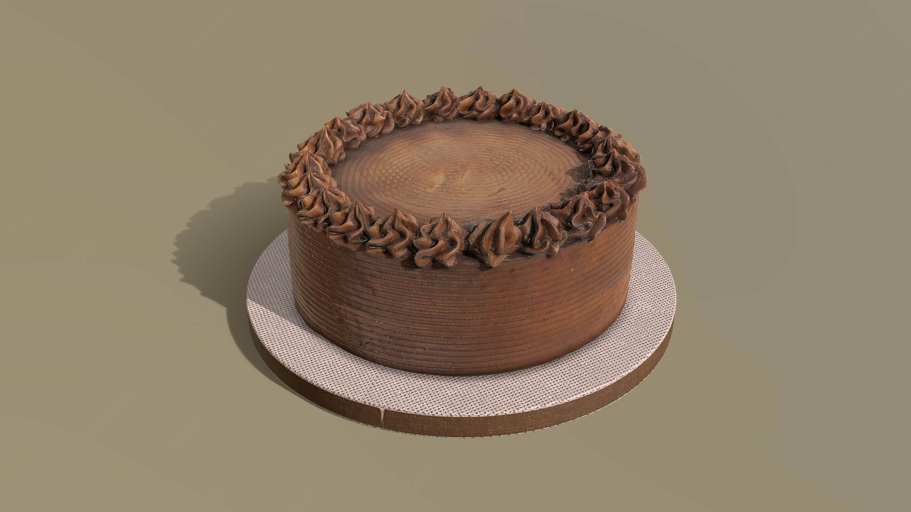 Chocolate Buttercream Cake 3D model_2