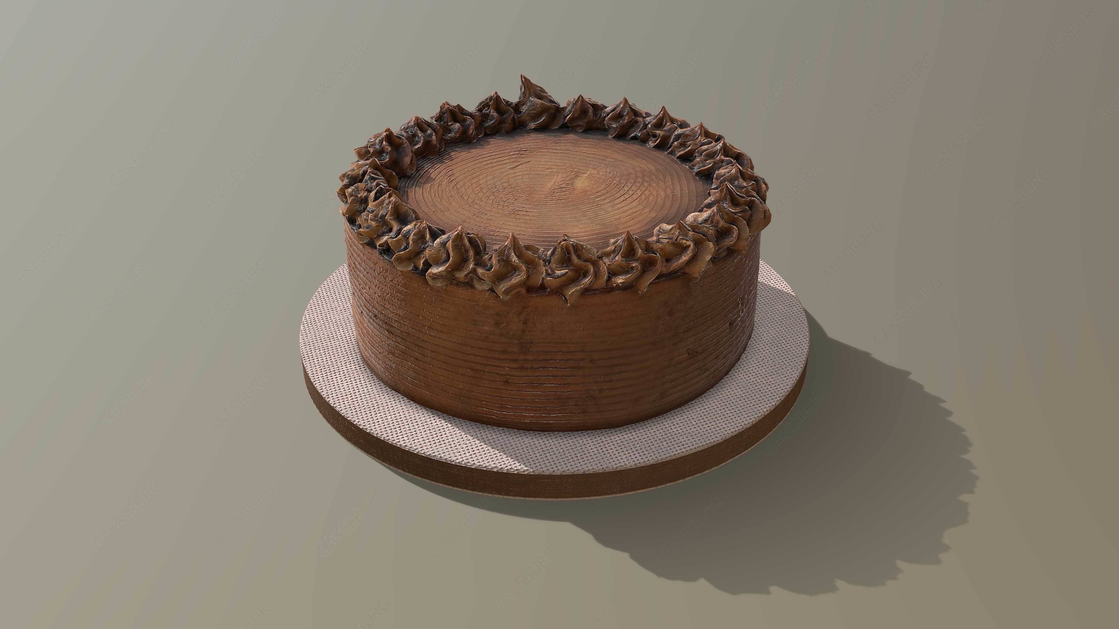 Chocolate Buttercream Cake 3D model_4