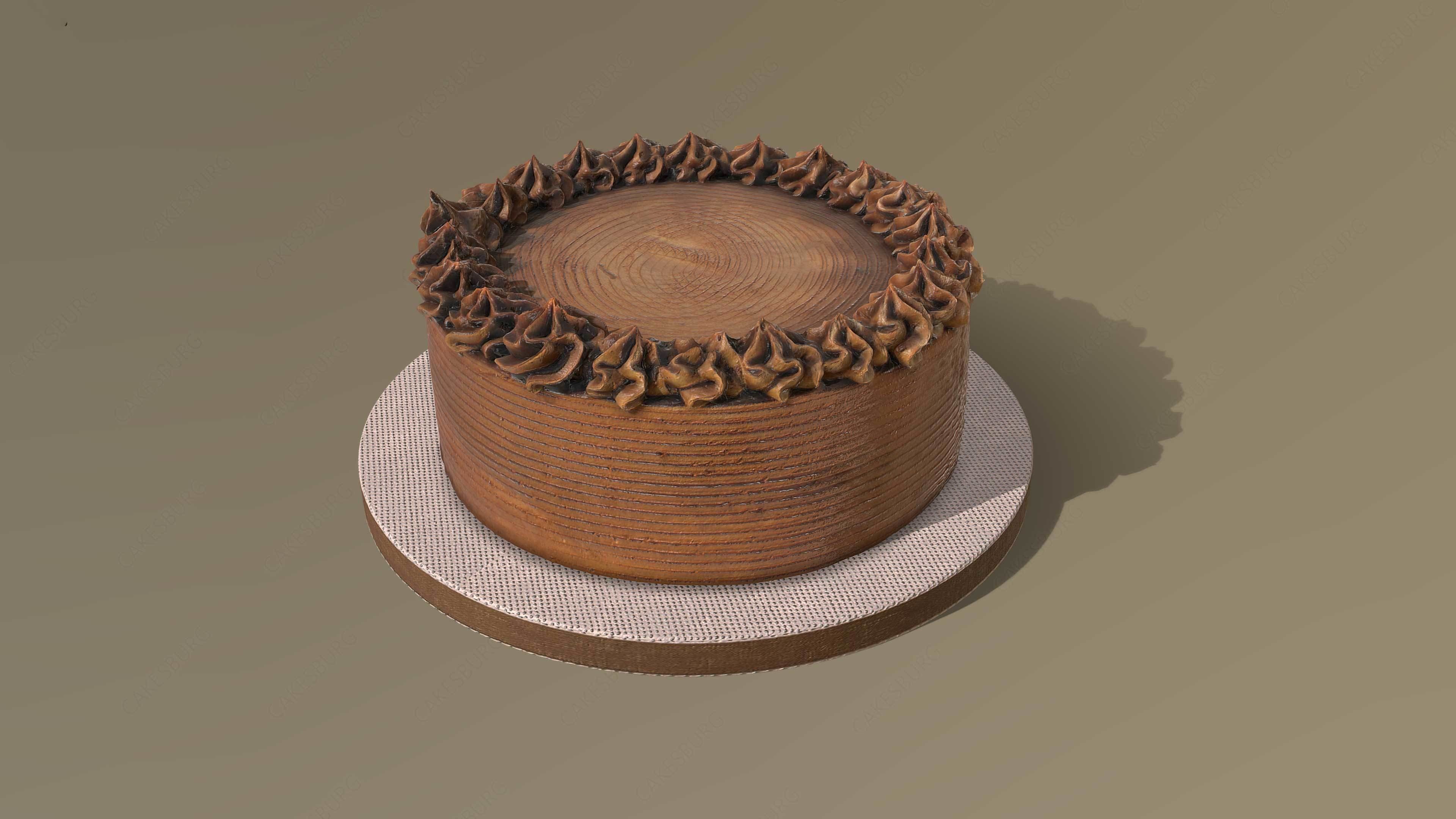 Chocolate Buttercream Cake 3D model_3