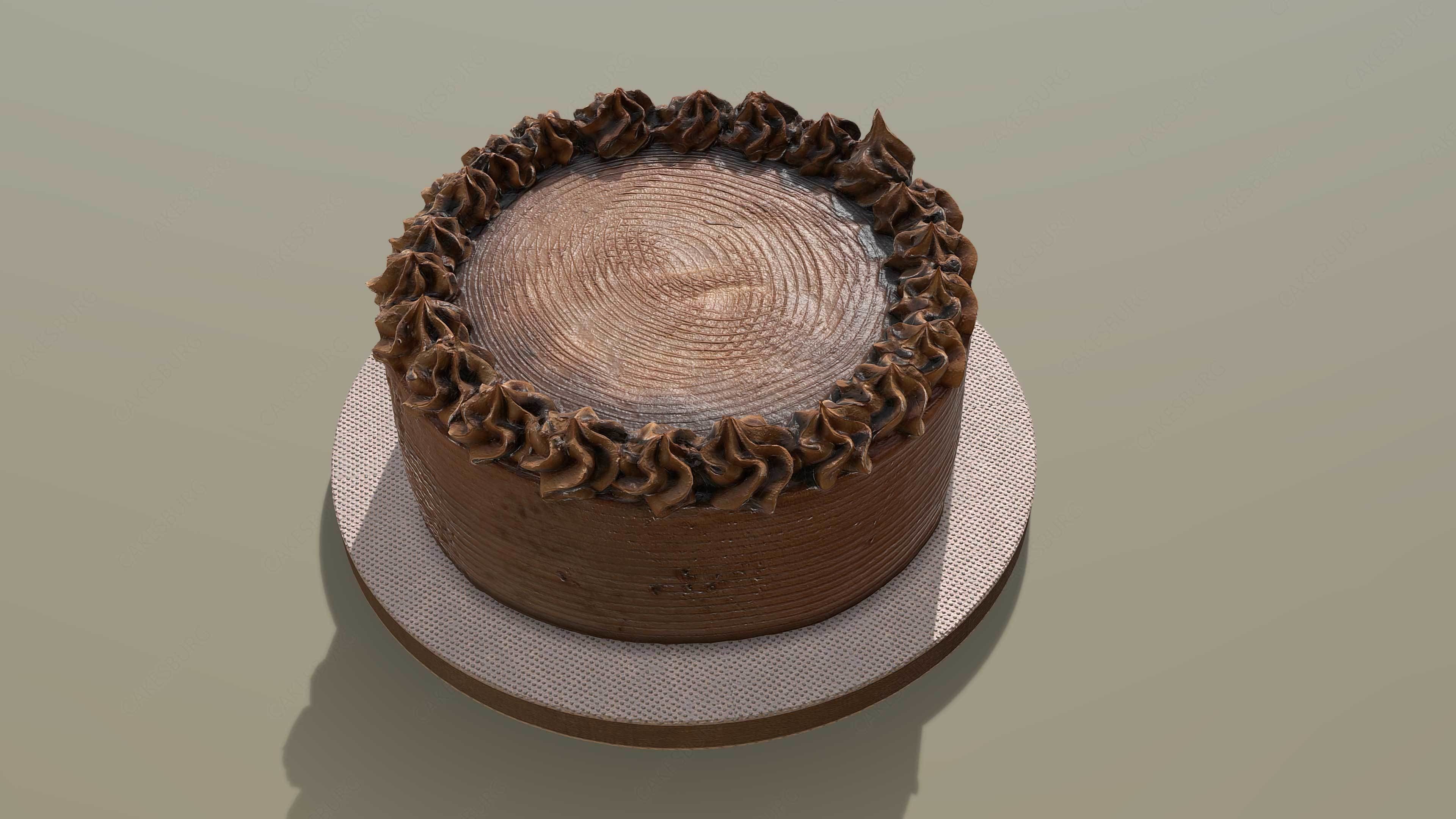 Chocolate Buttercream Cake 3D model_6