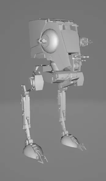 Star Wars ATST Walker - Low Poly Game - Battlefield - FBX MODEL Low-poly 3D model_0
