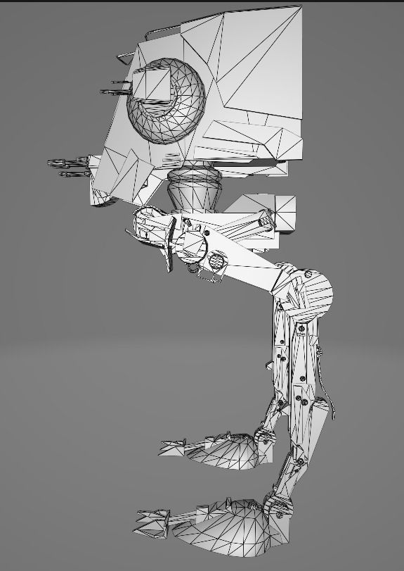 Star Wars ATST Walker - Low Poly Game - Battlefield - FBX MODEL Low-poly 3D model_9