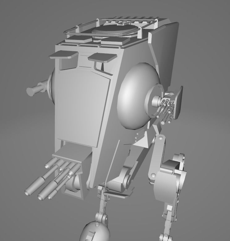 Star Wars ATST Walker - Low Poly Game - Battlefield - FBX MODEL Low-poly 3D model_12