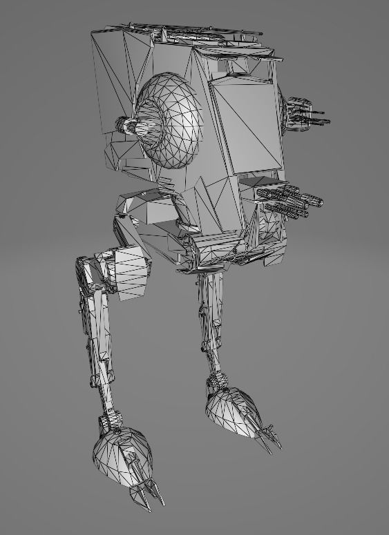 Star Wars ATST Walker - Low Poly Game - Battlefield - FBX MODEL Low-poly 3D model_1
