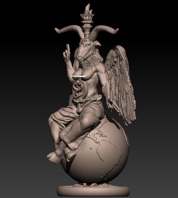 Baphomet alternate Statue by Rlucenas Stl Archive for print 3D print model_1