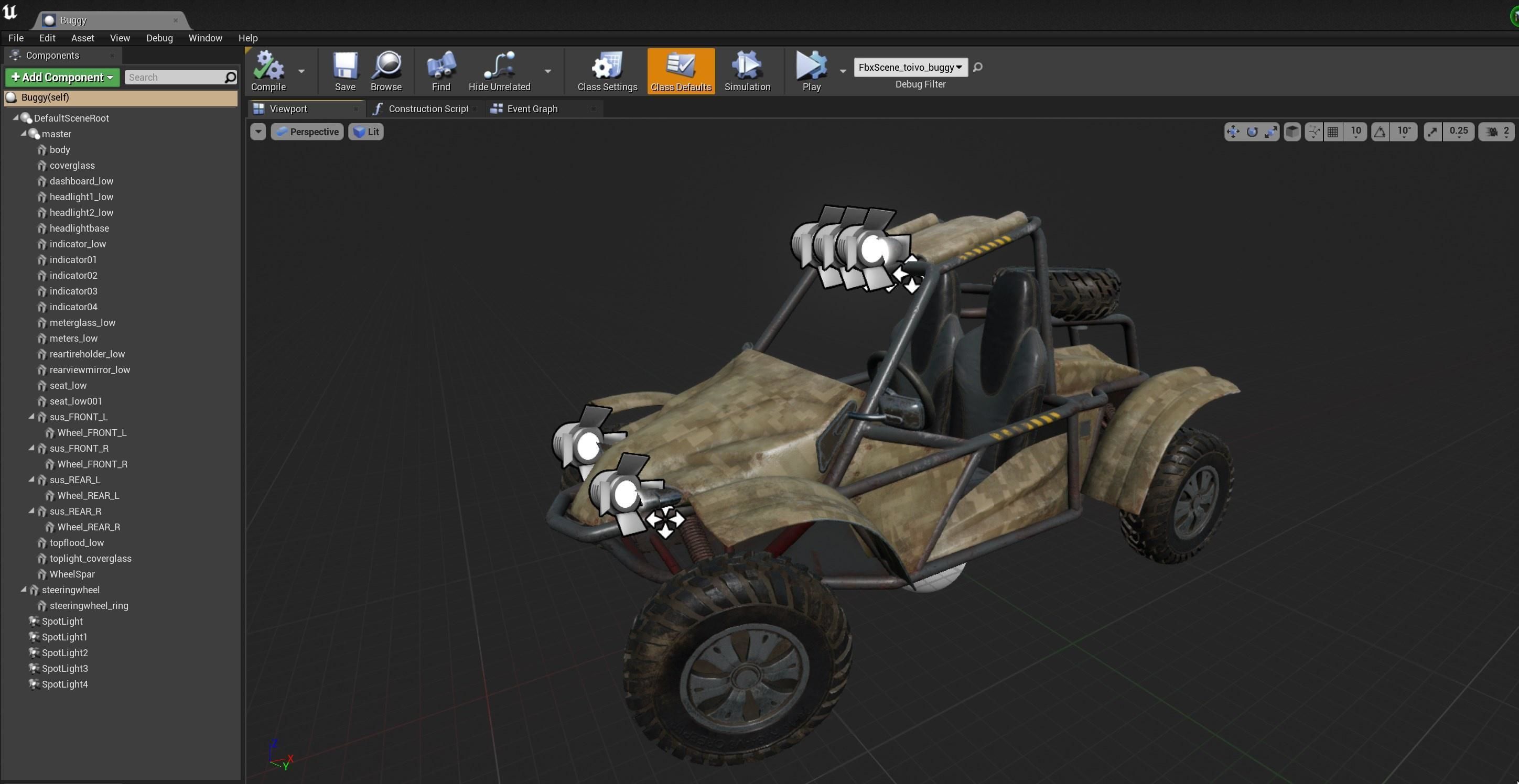 Sand Buggy vehicle for games Low-poly 3D model_11